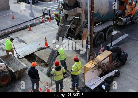 Internet Infrastructure Work in the Bronx, New York, NY USA Stock Photo