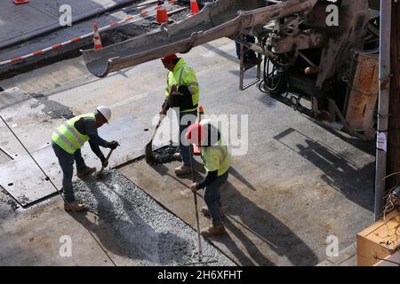 Internet Infrastructure Work in the Bronx, New York, NY USA Stock Photo