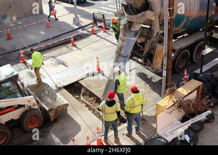 Internet Infrastructure Work in the Bronx, New York, NY USA Stock Photo