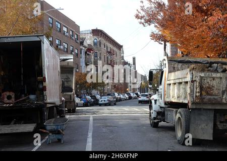 Internet Infrastructure Work in the Bronx, New York, NY USA Stock Photo