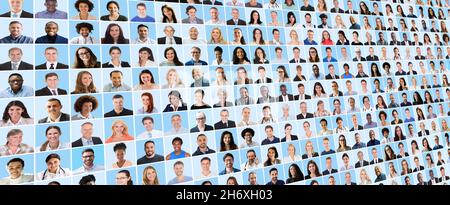 Multicultural Business People Collage. Different Faces Photos Stock Photo