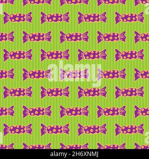 Seamless backgrounds of sweet. Collection halloween candy Stock Vector