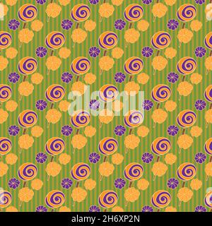 Seamless backgrounds of sweet. Collection halloween candy Stock Vector