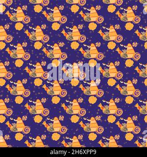 Seamless backgrounds of sweet. Collection halloween candy Stock Vector