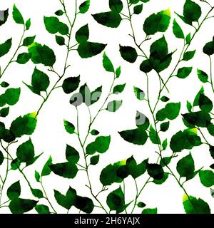white and green leaves background Stock Photo