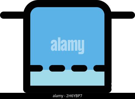 Towel color icon, vector simple illustration. Flat line design style. Isolated on white background. Stock Vector