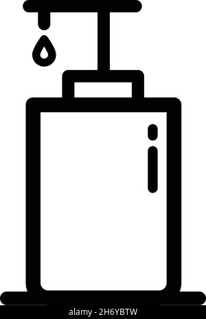 Hand sanitizer bottle icon in trendy simple style isolated on white background. Symbol for your web site design, logo, app, UI. Flat vector illustrati Stock Vector