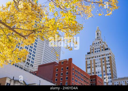 Sunny view of downtown cityscape and 320 South Boston Building at Tulsa, Oklahoma Stock Photo