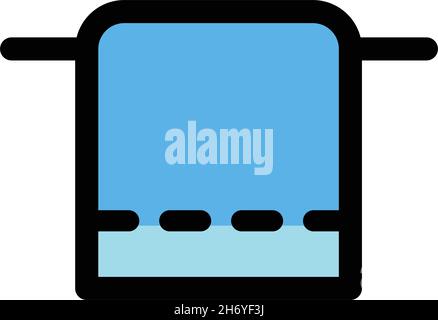 Towel color icon, vector simple illustration. Flat line design style. Isolated on white background. Stock Vector