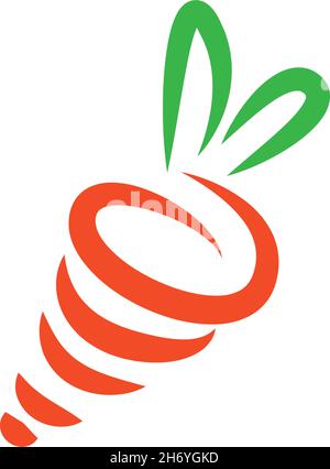 Carrot icon logo flat design template vector Stock Vector