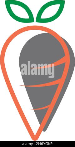 Carrot icon logo flat design template vector Stock Vector