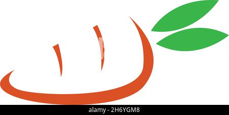 Carrot icon logo flat design template vector Stock Vector