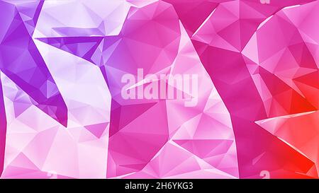 Colorful pink magenta abstract geometric background with triangular polygons low poly. Stock Photo