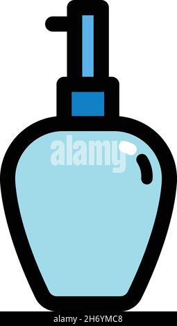 Hand sanitizer bottle outline icon in trendy simple style isolated on white background. Symbol for your web site design, logo, app, UI. Flat vector il Stock Vector