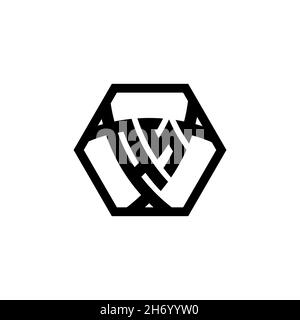 AS Monogram logo letter with triangle shield shape hexagonal rounded. Triangle monogram logo, shield monogram logo, triangle shield letter. Stock Vector