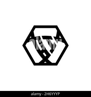 BI Monogram logo letter with triangle shield shape hexagonal rounded. Triangle monogram logo, shield monogram logo, triangle shield letter. Stock Vector