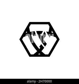 CF Monogram logo letter with triangle shield shape hexagonal rounded. Triangle monogram logo, shield monogram logo, triangle shield letter. Stock Vector