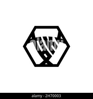 BK Monogram logo letter with triangle shield shape hexagonal rounded. Triangle monogram logo, shield monogram logo, triangle shield letter. Stock Vector