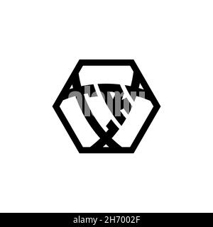 CR Monogram logo letter with triangle shield shape hexagonal rounded. Triangle monogram logo, shield monogram logo, triangle shield letter. Stock Vector