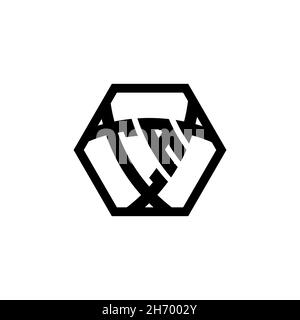 CA Monogram logo letter with triangle shield shape hexagonal rounded. Triangle monogram logo, shield monogram logo, triangle shield letter. Stock Vector