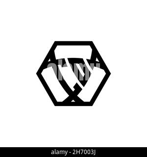 CO Monogram logo letter with triangle shield shape hexagonal rounded. Triangle monogram logo, shield monogram logo, triangle shield letter. Stock Vector