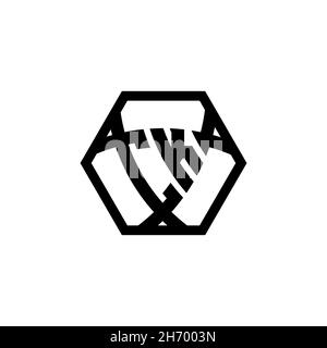 CK Monogram logo letter with triangle shield shape hexagonal rounded. Triangle monogram logo, shield monogram logo, triangle shield letter. Stock Vector