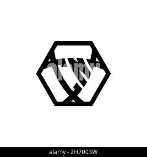 CN Monogram logo letter with triangle shield shape hexagonal rounded. Triangle monogram logo, shield monogram logo, triangle shield letter. Stock Vector