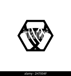 DE Monogram logo letter with triangle shield shape hexagonal rounded. Triangle monogram logo, shield monogram logo, triangle shield letter. Stock Vector