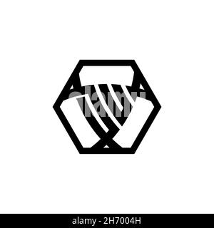 DU Monogram logo letter with triangle shield shape hexagonal rounded. Triangle monogram logo, shield monogram logo, triangle shield letter. Stock Vector