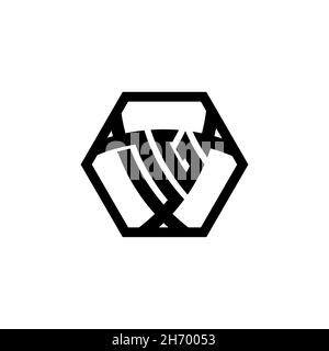 DG Monogram logo letter with triangle shield shape hexagonal rounded. Triangle monogram logo, shield monogram logo, triangle shield letter. Stock Vector