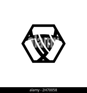 DB Monogram logo letter with triangle shield shape hexagonal rounded. Triangle monogram logo, shield monogram logo, triangle shield letter. Stock Vector
