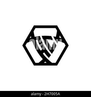 AC Monogram logo letter with triangle shield shape hexagonal rounded. Triangle monogram logo, shield monogram logo, triangle shield letter. Stock Vector