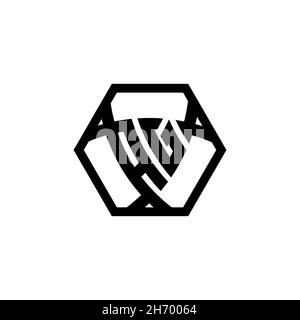 AG Monogram logo letter with triangle shield shape hexagonal rounded. Triangle monogram logo, shield monogram logo, triangle shield letter. Stock Vector