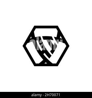 AI Monogram logo letter with triangle shield shape hexagonal rounded. Triangle monogram logo, shield monogram logo, triangle shield letter. Stock Vector