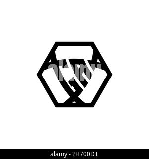 GA Monogram logo letter with triangle shield shape hexagonal rounded. Triangle monogram logo, shield monogram logo, triangle shield letter. Stock Vector