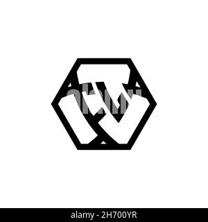 FL Monogram logo letter with triangle shield shape hexagonal rounded. Triangle monogram logo, shield monogram logo, triangle shield letter. Stock Vector