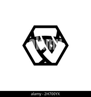 FB Monogram logo letter with triangle shield shape hexagonal rounded. Triangle monogram logo, shield monogram logo, triangle shield letter. Stock Vector