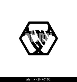 GM Monogram logo letter with triangle shield shape hexagonal rounded. Triangle monogram logo, shield monogram logo, triangle shield letter. Stock Vector