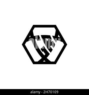 GR Monogram logo letter with triangle shield shape hexagonal rounded. Triangle monogram logo, shield monogram logo, triangle shield letter. Stock Vector
