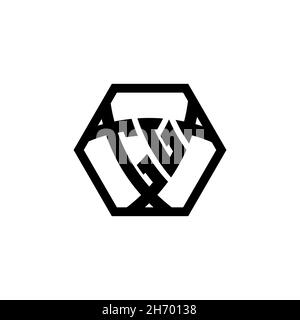 GG Monogram logo letter with triangle shield shape hexagonal rounded. Triangle monogram logo, shield monogram logo, triangle shield letter. Stock Vector