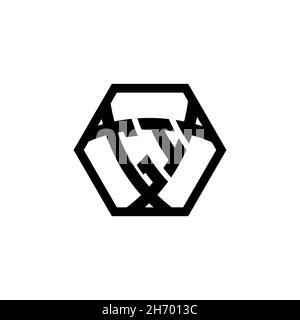 GI Monogram logo letter with triangle shield shape hexagonal rounded. Triangle monogram logo, shield monogram logo, triangle shield letter. Stock Vector