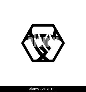 GF Monogram logo letter with triangle shield shape hexagonal rounded. Triangle monogram logo, shield monogram logo, triangle shield letter. Stock Vector