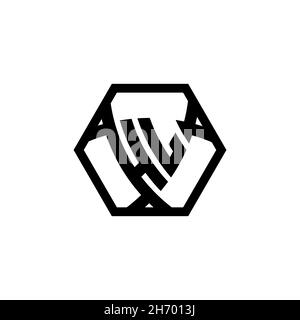 HL Monogram logo letter with triangle shield shape hexagonal rounded. Triangle monogram logo, shield monogram logo, triangle shield letter. Stock Vector