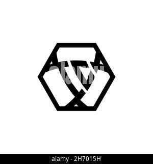 IC Monogram logo letter with triangle shield shape hexagonal rounded. Triangle monogram logo, shield monogram logo, triangle shield letter. Stock Vector