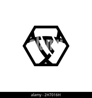 IP Monogram logo letter with triangle shield shape hexagonal rounded. Triangle monogram logo, shield monogram logo, triangle shield letter. Stock Vector