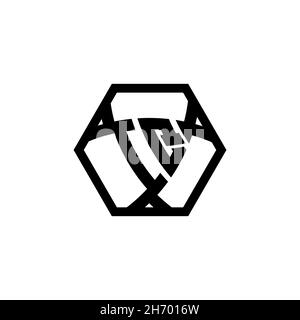 IQ Monogram logo letter with triangle shield shape hexagonal rounded. Triangle monogram logo, shield monogram logo, triangle shield letter. Stock Vector