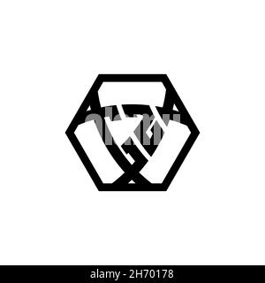 GZ Monogram logo letter with triangle shield shape hexagonal rounded. Triangle monogram logo, shield monogram logo, triangle shield letter. Stock Vector