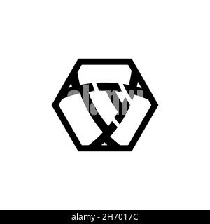 II Monogram logo letter with triangle shield shape hexagonal rounded. Triangle monogram logo, shield monogram logo, triangle shield letter. Stock Vector