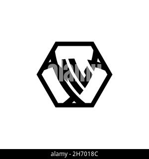 ML Monogram logo letter with triangle shield shape hexagonal rounded. Triangle monogram logo, shield monogram logo, triangle shield letter. Stock Vector