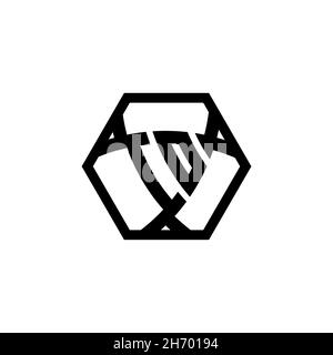 IO Monogram logo letter with triangle shield shape hexagonal rounded. Triangle monogram logo, shield monogram logo, triangle shield letter. Stock Vector